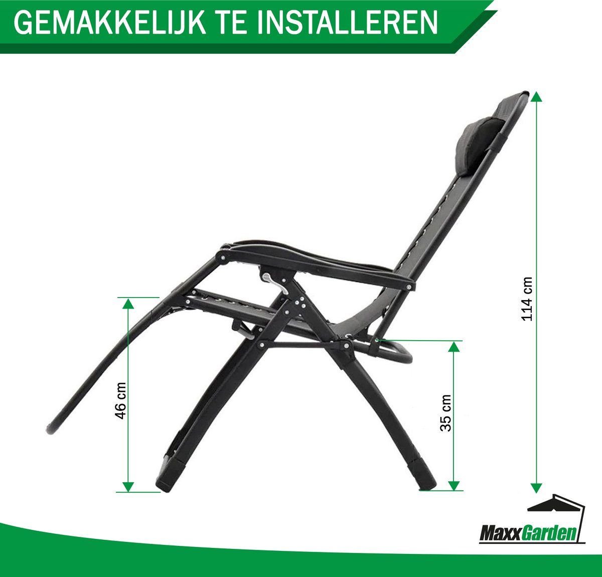 MaxxGarden Campingstoel - Inklapbare campingstoel geschikt voor festivals, het strand, op de camping, vissen etc. Incl. bekerhouder in de armleuning- Incl. draagtas - Kleur: Zwart