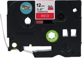 Dappaz - 5 stuks Compatible Brother Labeltape TZe-435/Qze435 - Wit op Rood - 12 mm x 8 m - Geschikt voor de Brother P-touch