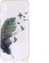 GadgetBay Flexibel TPU Hoesje vogels en veren iPhone XR - Transparant