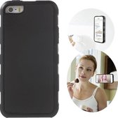 GadgetBay Anti Gravity case hands free selfie cover zwart iPhone 5 5s SE hoes nano coating
