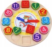Horloge d'apprentissage - Tigre - 18 cm - Horloge de jeu en bois - Dire l'heure - Horloge d'entraînement - Jeu Éducatif - Motricité - Perles à Perles - Jouets Montessori - Jouets moteurs