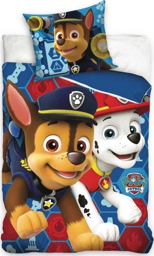 Housse de couette Paw Patrol 140 x 200 cm - Simple - 100% Polyester - Chase & Marshall