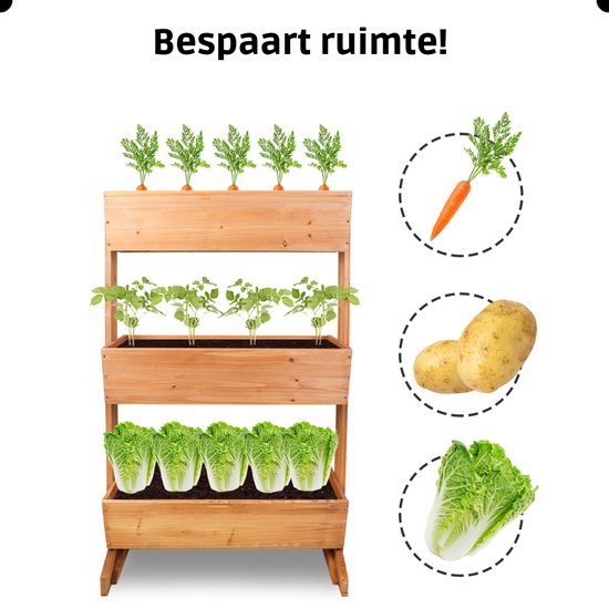 Relaxdays moestuinbak - hout - moestuintafel - kweekbak - plantenbak