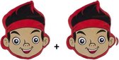 Disney - Jake en de Nooitgedachtland piraten - Jake Neverland piraten - Kussen - Sierkussen | Set van 2 stuks