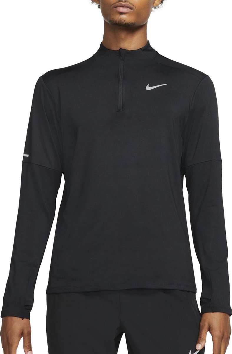 Nike Dri-Fit Element Half-Zip LS Sportshirt Mannen Zwart