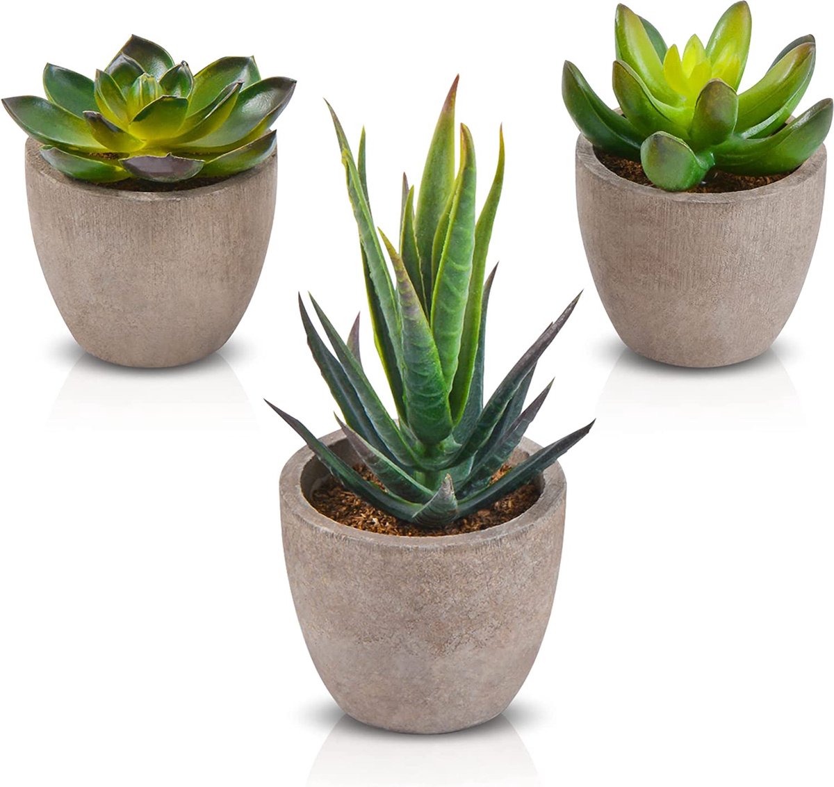 BELLE VOUS Mini Fausse Plante Verte en Pot (Lot de 2) – Faux