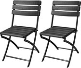 ERRO Chaise pliante - Chaise bistrot - aspect bois - 2 pièces