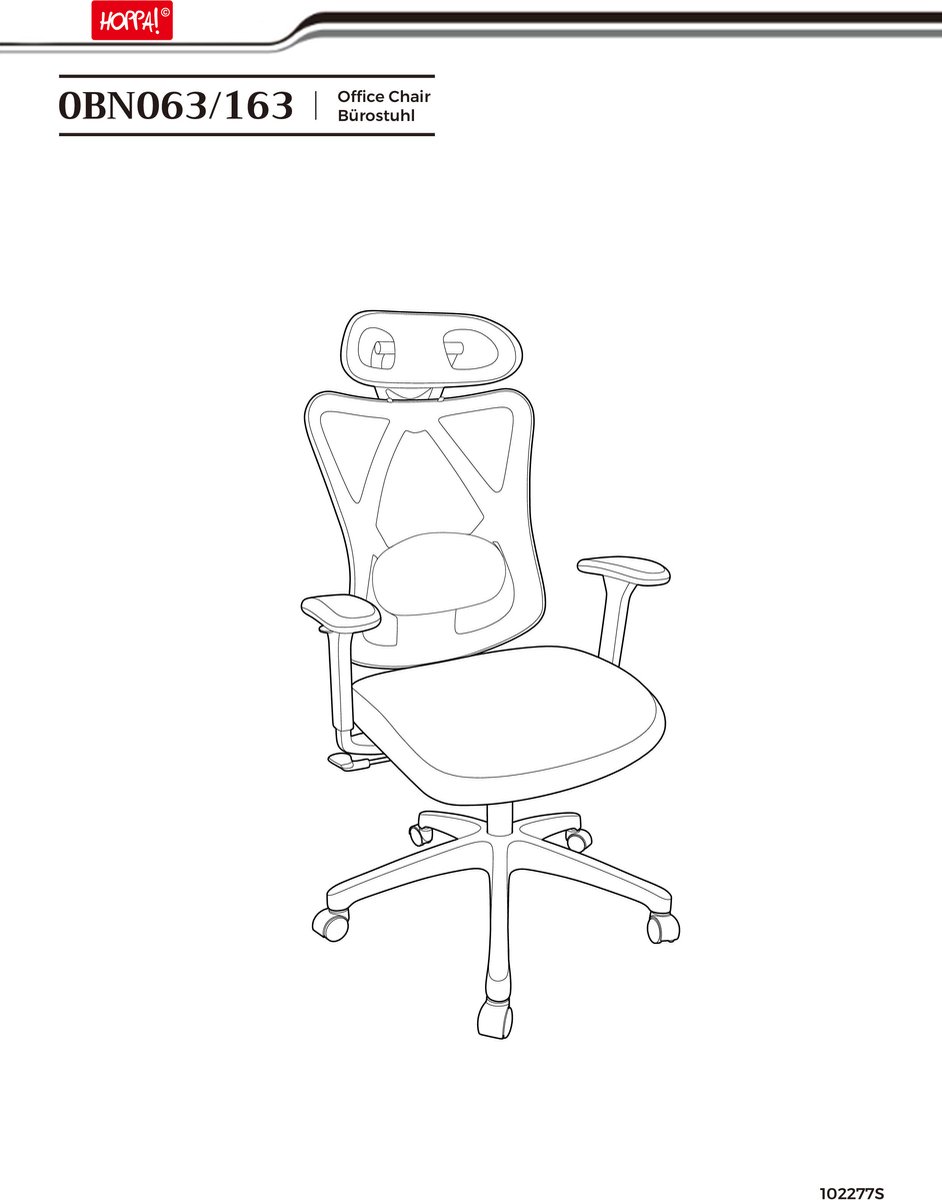 Hoppa! - Bureaustoel - Ergonomisch, met verstelbare lenden thumbnail 2