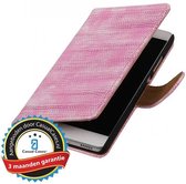 Bookwallet lizard roze hoes Huawei P9