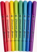 Pink Gellac Permanent Marker Set - Nail-art pennen - Set van 8 regenboogkleuren - Waterproof