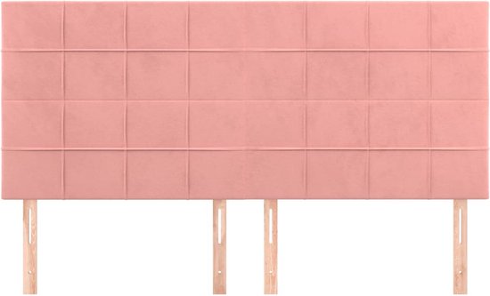 vidaXL - Têtes de lit - 4 - pcs - 90x5x78/88 - cm - velours - rose