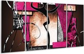 Peinture sur verre Abstrait | Rose, noir, blanc | 160x80cm 4 Liège | Tirage photo sur verre | F003459