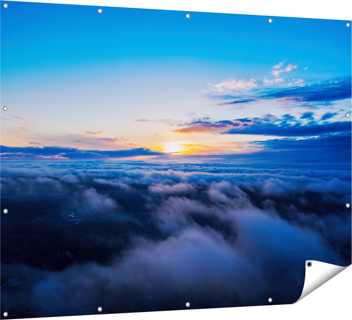 Gards Tuinposter Zonsondergang in de Wolken - 160x120 cm - Tuindoek - Tuindecoratie - Wanddecoratie buiten - Tuinschilderij Multikleur