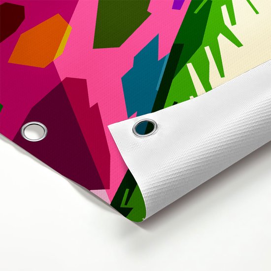 Affiche de jardin Gards Girafe colorée - Abstrait - 50x40 cm - Toile de jardin - Décoration de jardin - Décoration murale extérieure - Tableau de jardin