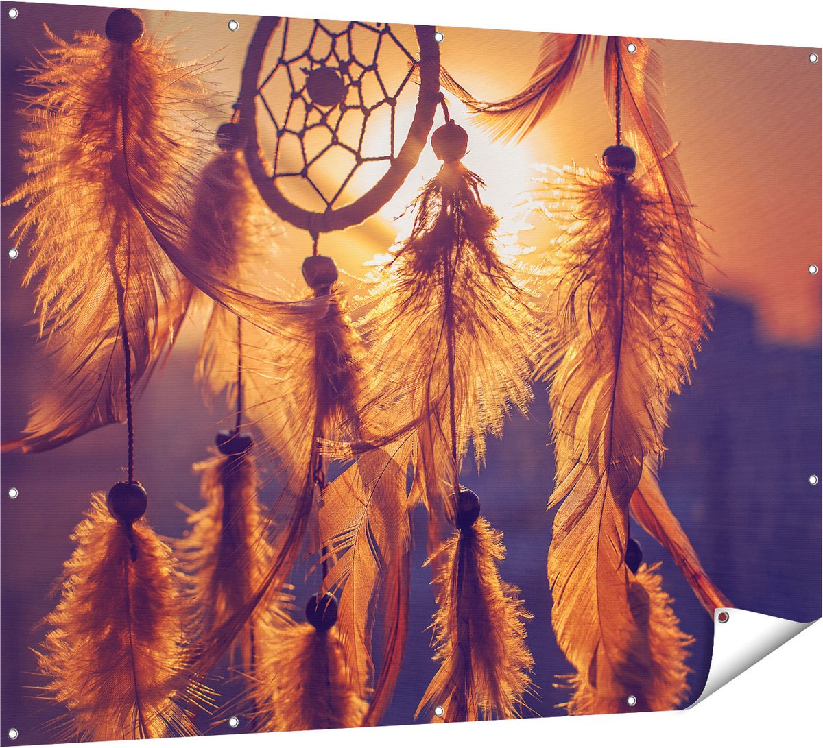 Gards Tuinposter Amulet van de Indianen - Symbool - Ketting - 160x120 cm - Tuindoek - Tuindecoratie - Wanddecoratie buiten - Tuinschilderij Multikleur