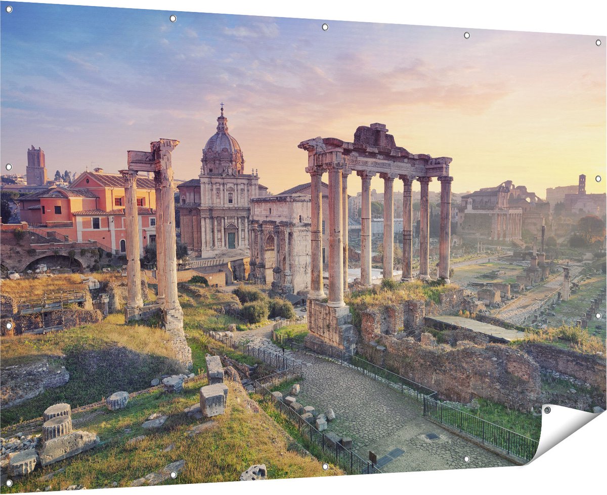 Gards Tuinposter Romeins Architectuur in Rome, Itali� - 180x120 cm - Tuindoek - Tuindecoratie - Wanddecoratie buiten - Tuinschilderij Multikleur