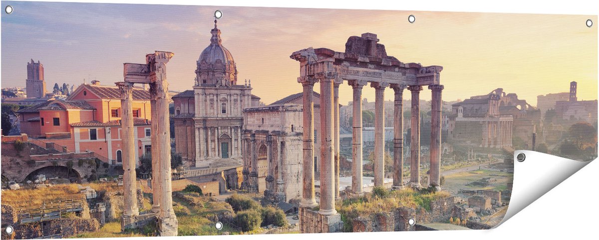 Gards Tuinposter Romeins Architectuur in Rome, Itali� - 150x50 cm - Tuindoek - Tuindecoratie - Wanddecoratie buiten - Tuinschilderij Multikleur