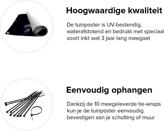 Affiche de jardin Gards Homme au chapeau en Zwart - 90x90 cm - Toile de jardin - Décoration de jardin - Décoration murale extérieure - Tableau de jardin