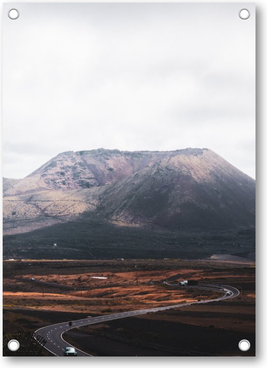 Berg met weg - Lanzarote - Tuinposter