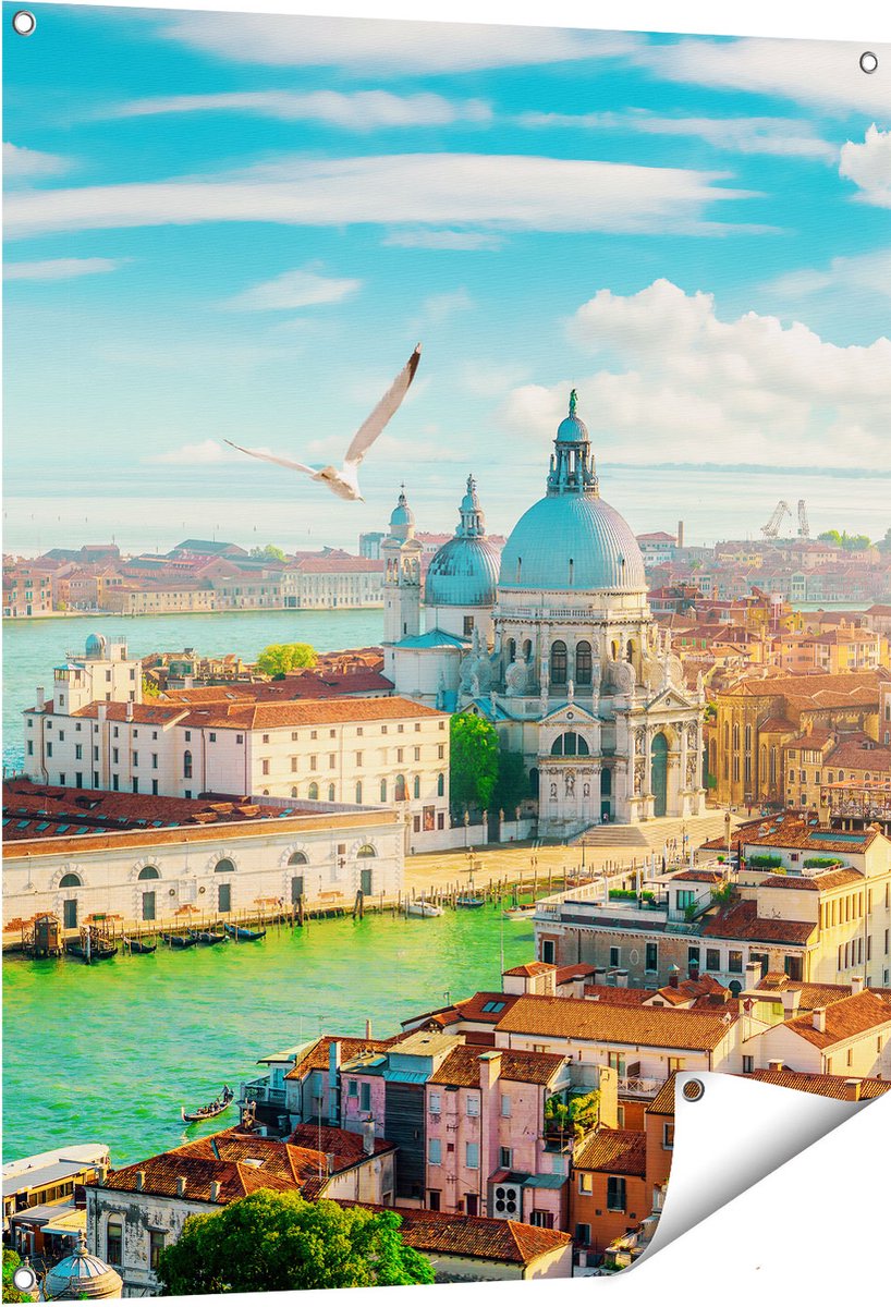 Gards Tuinposter Veneti� Stad vanuit Boven - 80x100 cm - Tuindoek - Tuindecoratie - Wanddecoratie buiten - Tuinschilderij Multikleur