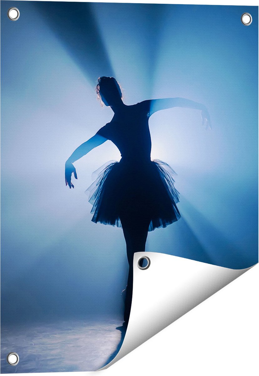 Gards Tuinposter Ballerina Silhouet - Ballet - 40x50 cm - Tuindoek - Tuindecoratie - Wanddecoratie buiten - Tuinschilderij Multikleur