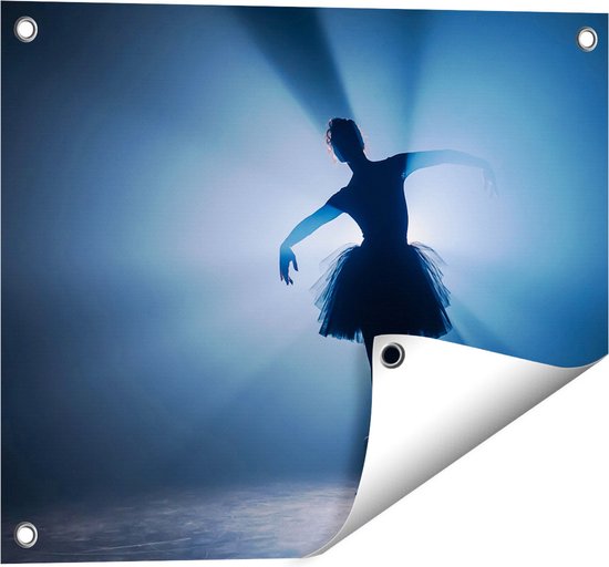 Gards Tuinposter Ballerina Silhouet - Ballet - 50x40 cm - Tuindoek - Tuindecoratie - Wanddecoratie buiten - Tuinschilderij