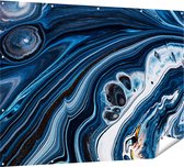 Gards Tuinposter Abstracte Kunst - Blauwe Verf - 160x120 cm - Tuindoek - Tuindecoratie - Wanddecoratie buiten - Tuinschilderij