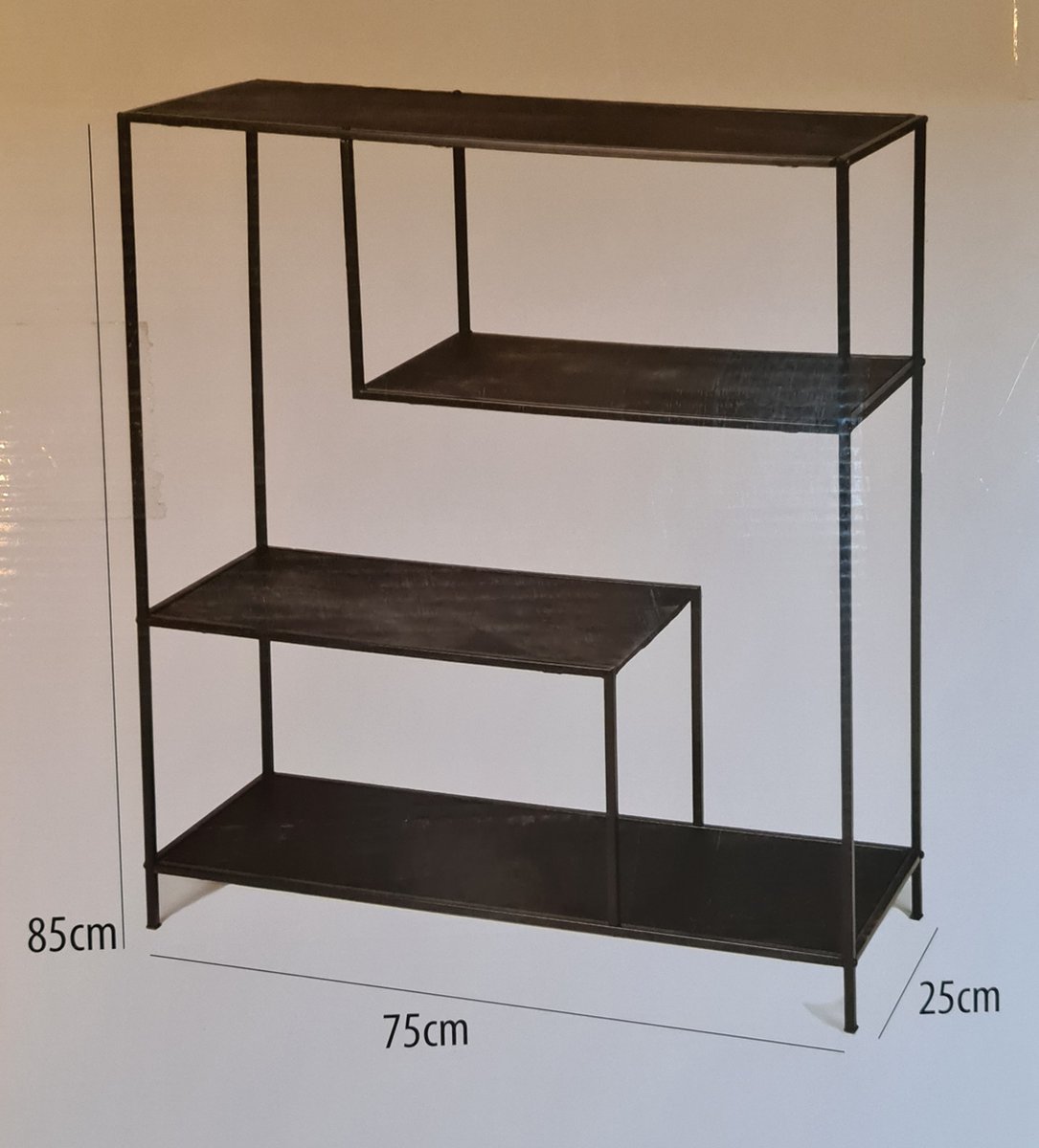 Metalen wandkast - Metal rek kast - wallcabinet - Metal/MDF - 75x25xh85 ...