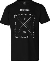 Brunotti Jahn-Logotypo Heren T-shirt | Zwart - S