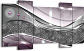 Peinture | Conception de peinture sur toile, moderne | Gris, violet | 120x65cm 5 Liège | Tirage photo sur toile