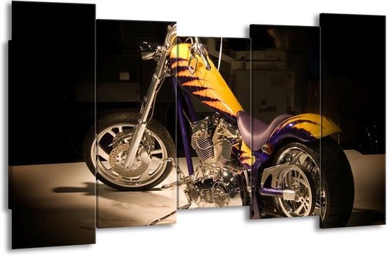 Moteur de peinture sur toile | Jaune, violet, noir | 150x80cm 5Liège