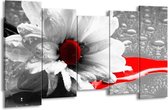 Peinture sur toile Fleur | Gris, blanc, rouge | 150x80cm 5Liège