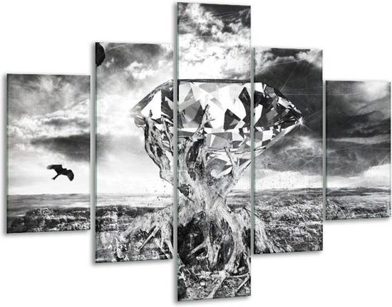 Peinture sur verre Steen | Gris, noir, blanc | 100x70cm 5Liège | Tirage photo sur verre |  F003931