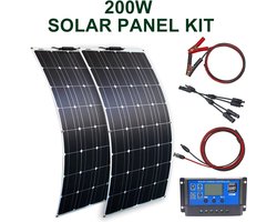 Panneau Solaire 30W 12V Volakebeing - Portable, étanche IP65, Avec Ventouses & Câbles USB Pour Voiture, Camping-car, Bateau