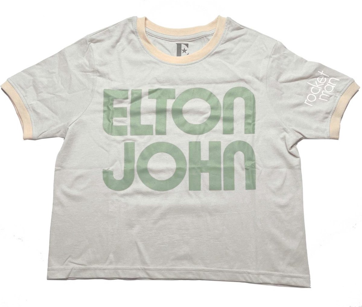 Elton John - Retro Text Ringer Crop top - 2XL - Grijs