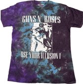 Guns N' Roses - Use Your Illusion Monochrome Heren T-shirt - 2XL - Blauw/Paars