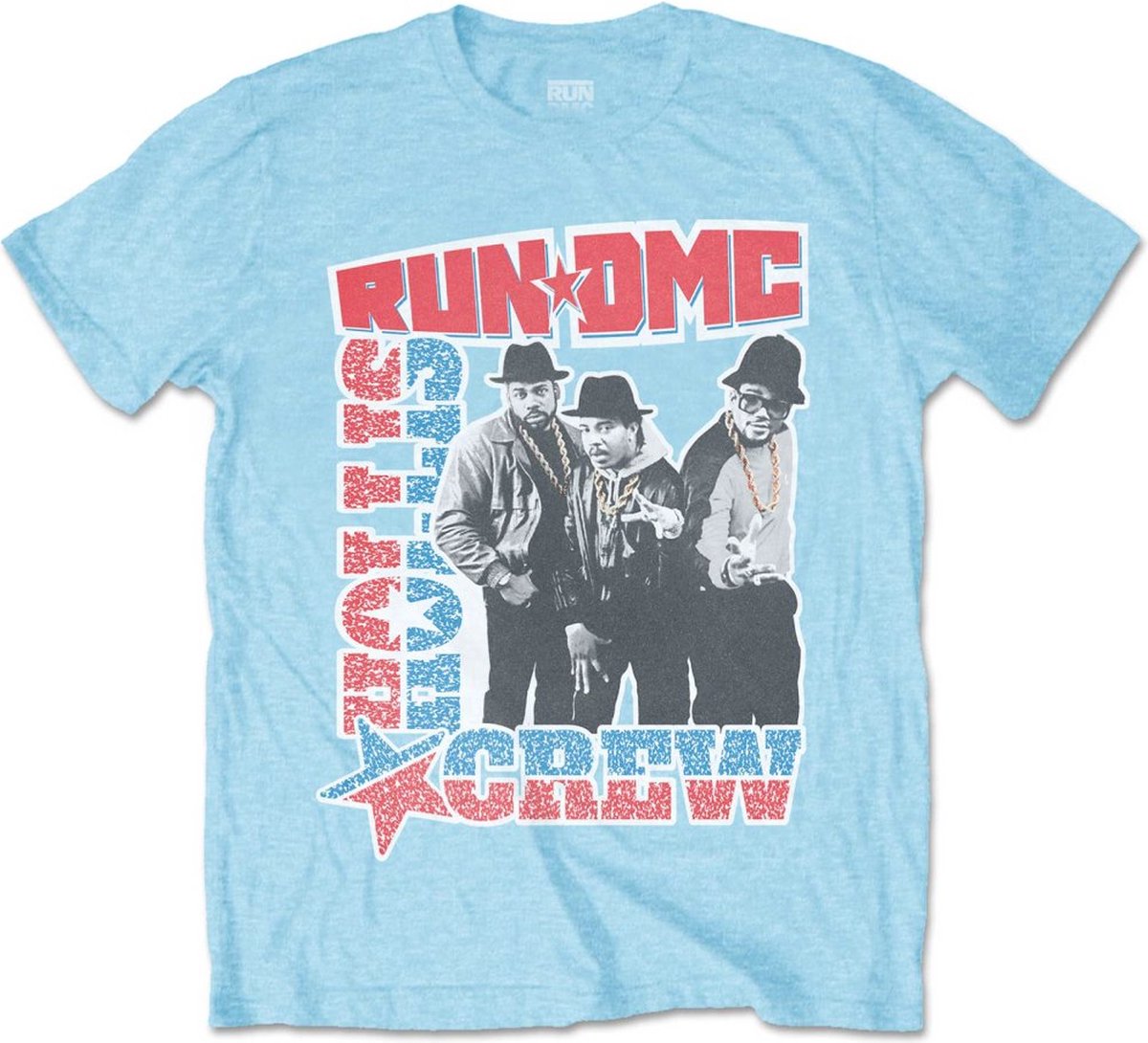 Run DMC - Hollis Crew Heren T-shirt - L - Blauw