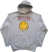 Sweat à capuche/pull Nirvana -L- Xerox Smiley Pink Grijs