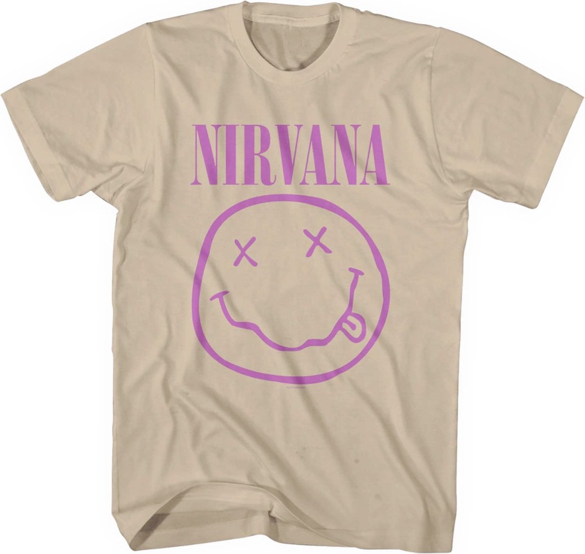 Nirvana - Purple Happy Face Heren T-shirt - M - Bruin