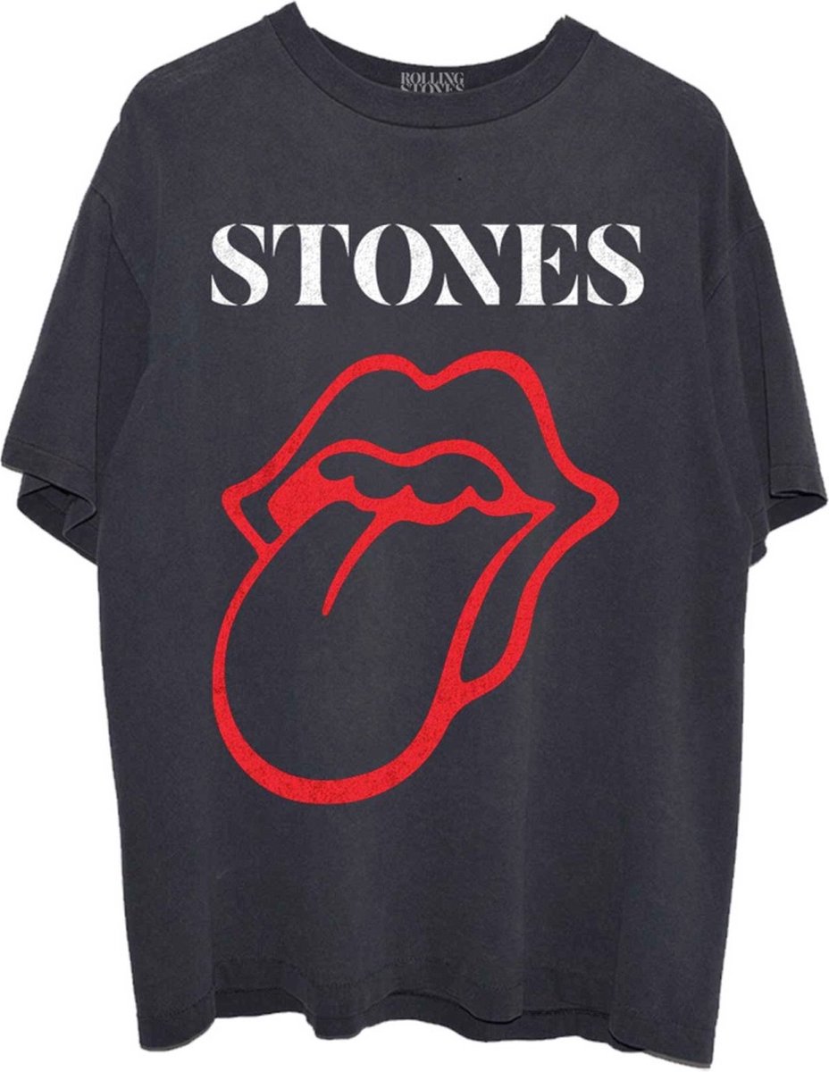 The Rolling Stones - Sixty Classic Vintage Tongue Heren T-shirt - M - Zwart