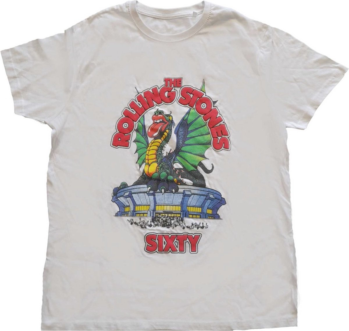 The Rolling Stones - Sixty Stadium Dragon Heren T-shirt - 2XL - Wit