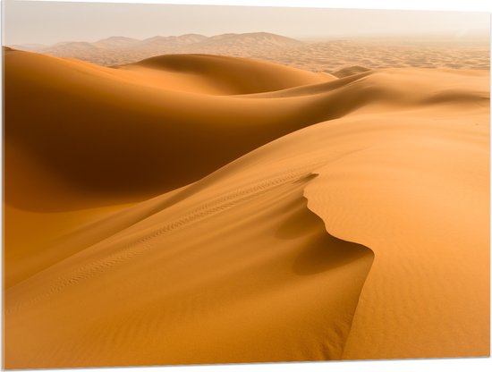 Acrylglas - Grote Zandbergen in de Snikhete Woestijn - 100x75 cm Foto op Acrylglas (Wanddecoratie op Acrylaat)