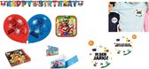 Super Mario - Verjaardag - Feestpakket - Feestartikelen - Versiering - Slingers - Bordjes - Uitnodigingen - Ballonnen - Servetten.