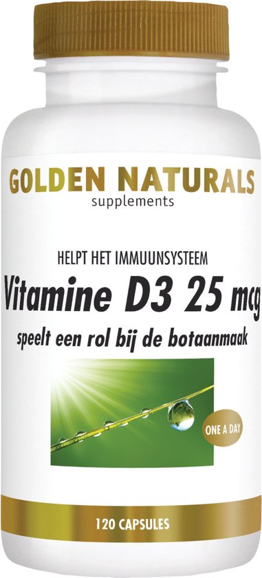 Golden Naturals Vitamine D3 25 mcg (120 softgel capsules)