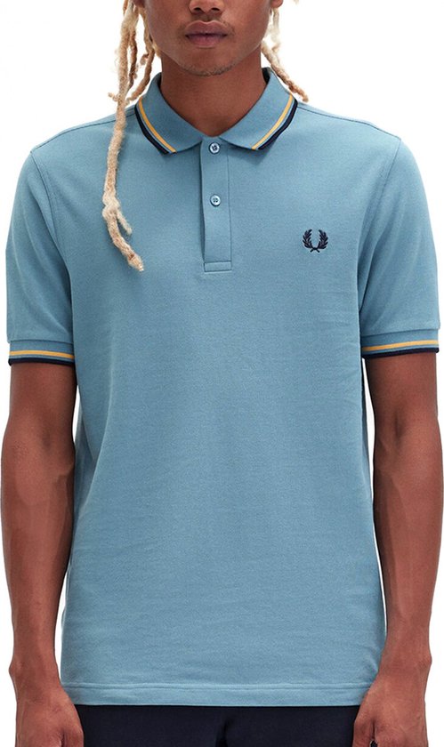 Fred Perry - Polo M3600 Blauw R75 - Slim-fit - Heren Poloshirt Maat M
