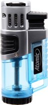 Atomic® Triple Hervulbare Aansteker - Vuurwerk Aansteker - Gasbrander - Gasaansteker - BBQ - Windproof - Grijs/Blauw