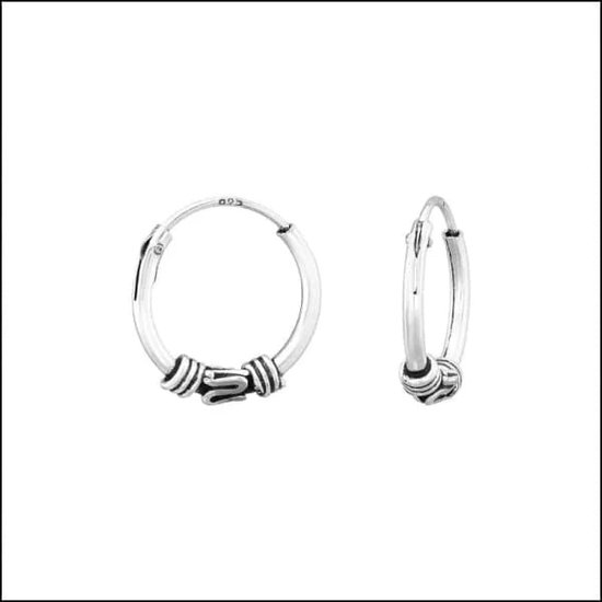 Aramat jewels ® - Echt zilveren bali oorringen zaandam 12mm geoxideerd