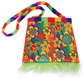 Hippie tasje in bonte kleuren en bloem motief