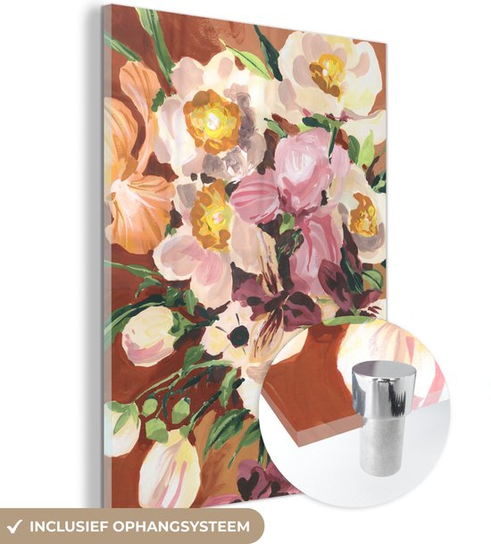 MuchoWow® Glasschilderij 60x80 cm - Schilderij acrylglas - Bloemen - Planten - Orchidee - Kunst - Foto op glas - Schilderijen