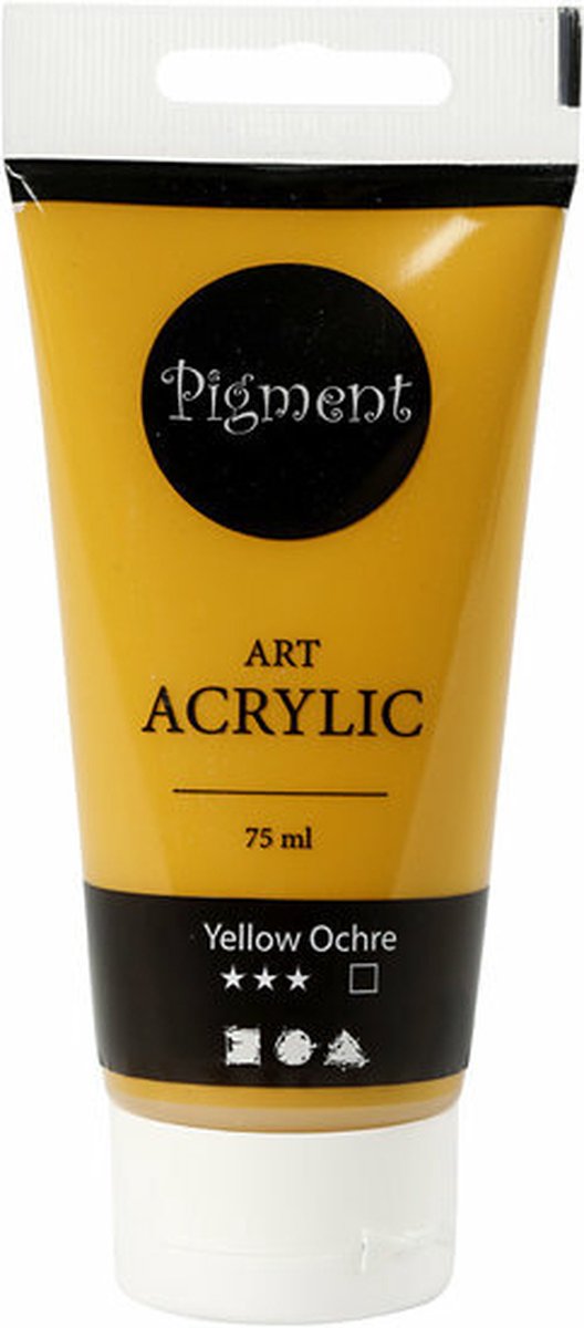 Acrylverf - Yellow Ochre - Dekkend - Pigment Art - 75 ml - 2 stuks